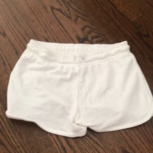 White lounging shorts
